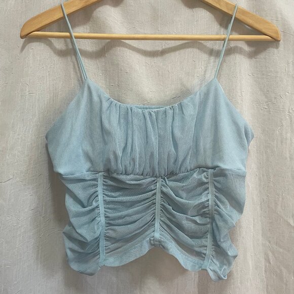 Blue Mesh Tank Top - Picture 1 of 4